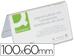 Identificador sobremesa Q-Connect metacrilato100x60mm.